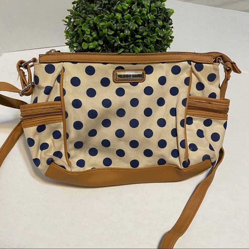 Rosetti Canvas Blue Polka Dot on Cream Bag
